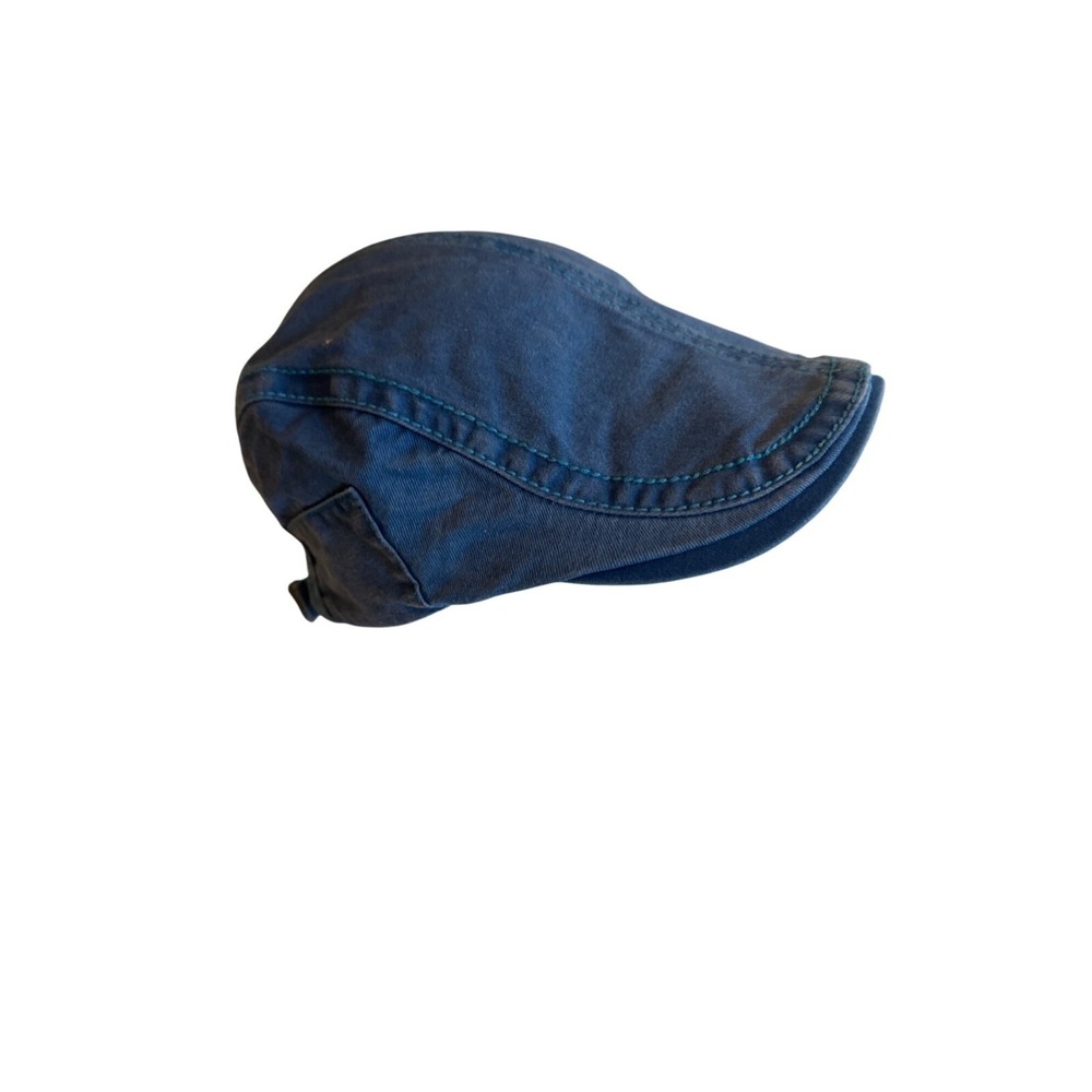 Blue Cotton Unisex Newsboy Cap With Adjustable Strap
